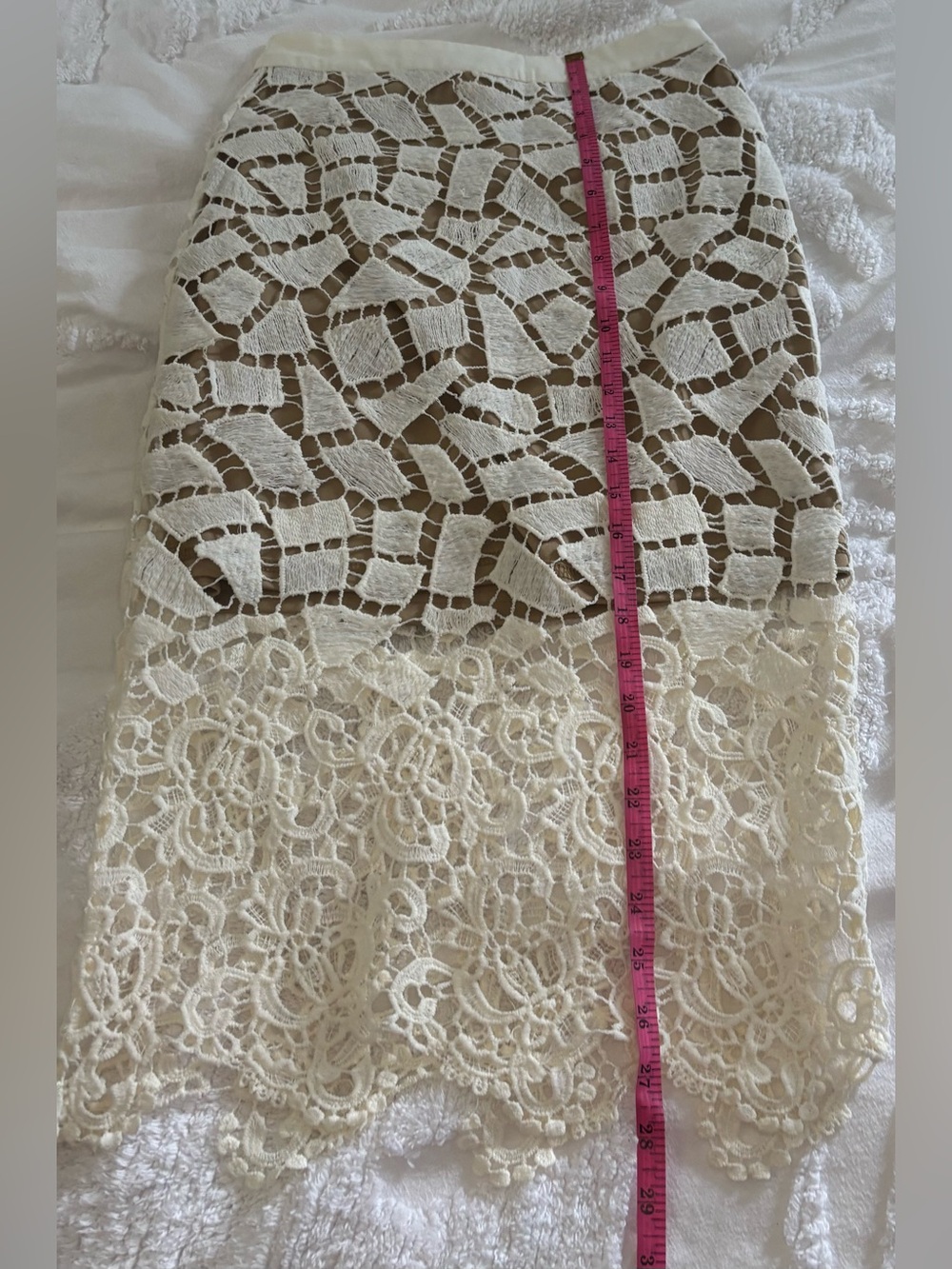 fab'rik Cream Crochet Lace Midi Skirt - Picture 16 of 16